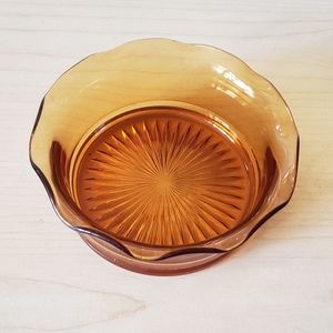 Orange amber scallop edge dish